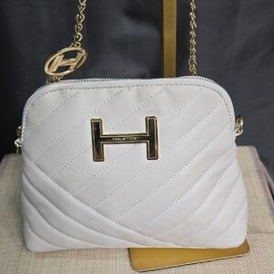 SALE* Halston Heritage White Quilted Crossbody Bag